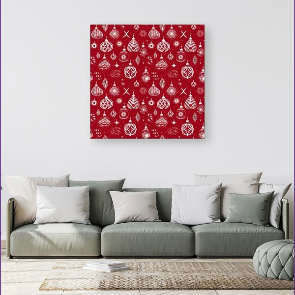 Warren Reed Red Christmas Decorations Pattern Canvas