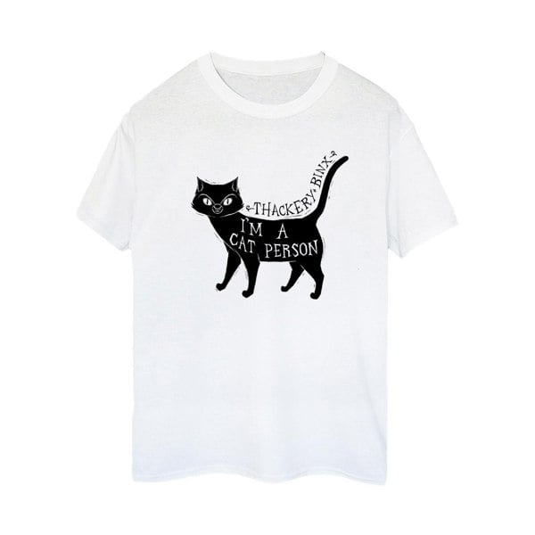 Disney Womens/Ladies Hocus Pocus A Cat Person Cotton Boyfriend T-Shirt - White