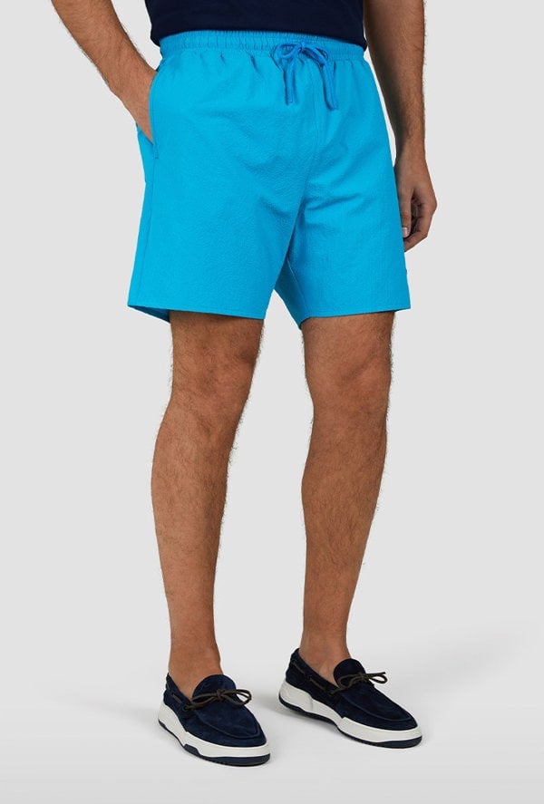 Paul & Shark Men's Swim Shorts with Moon Badge - Blue