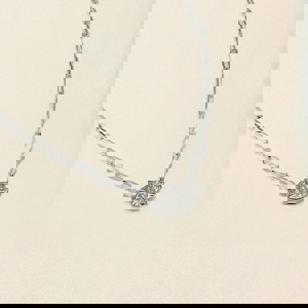 Say It With Clear Stone Evil Eye Necklace - Silver Plated