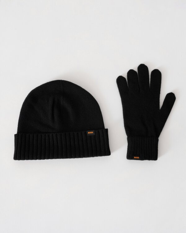 BOSS Orange Mens Kalipso Glove & Hat Set - Black 001