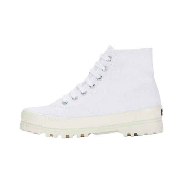 Superga Unisex Adult 2341 Alpina Shiny Gum High Top Trainers - White/Shiny Off White - 