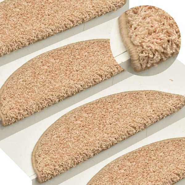 Berkfield Carpet Stair Treads 15 pcs Gold 56x17x3 cm