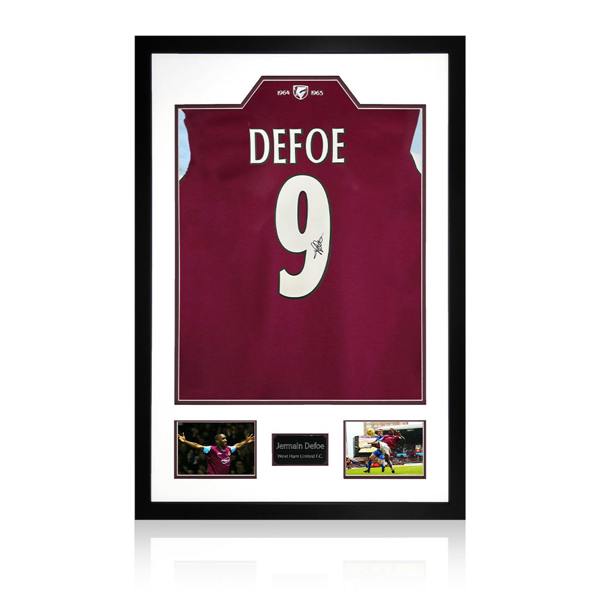 Jermain Defoe Signed West Ham Shirt Premium Frame