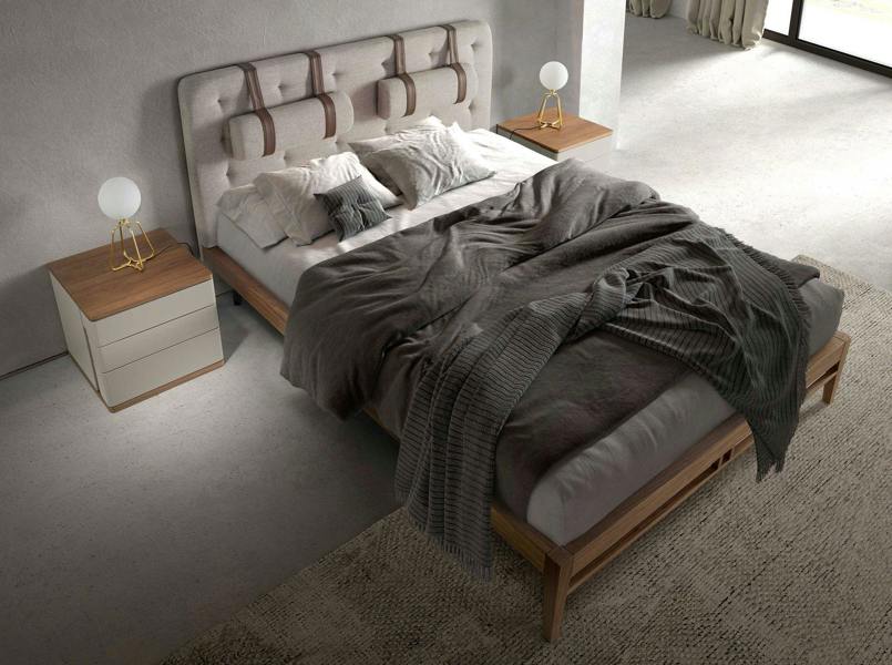 Angel Cerdá Grey Fabric Tufted Bed 7179