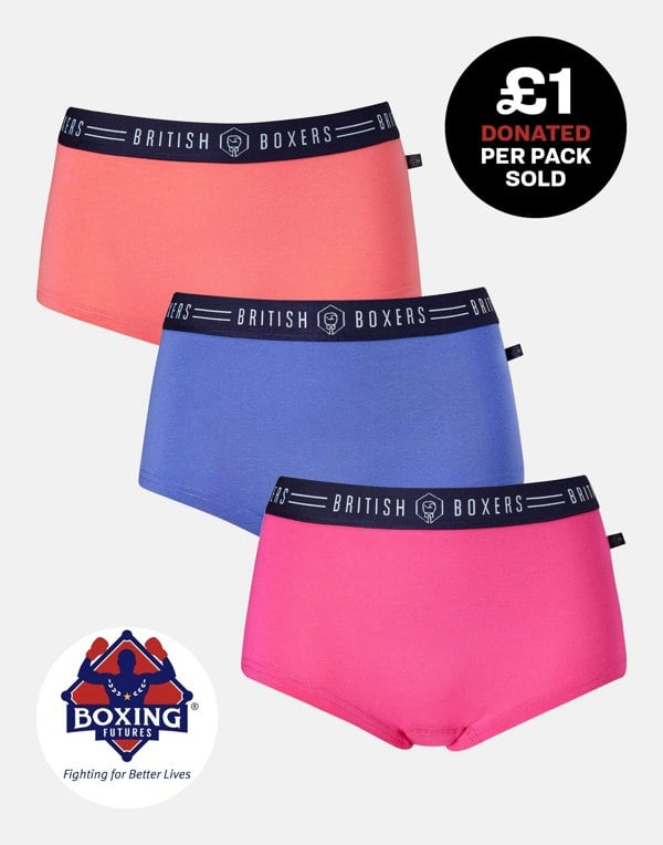 British Boxers Three-pack Hipster Boxer Briefs – Brights