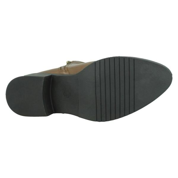 Spot On Ladies Spot On Low Ankle Boots with Ring Trim Strap F51240