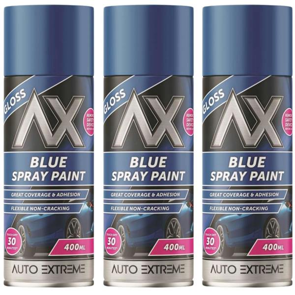 Auto Extreme 3X Auto Extreme Blue Gloss Spray Paint 400ml