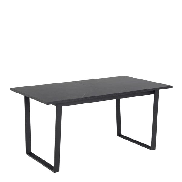 Furniture To Go Amble Extending Dining Table with Black Marble Melamine Top & Black Legs 160-220