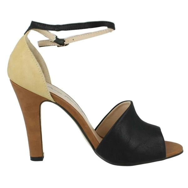 Anne Michelle Ladies Anne Michelle Ankle Strap Peep Toe Heeled Sandals