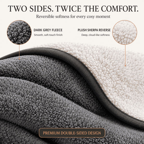 Sweet Dreams Heated Throw Electric Fleece, 9 Heat and 9 Timer Auto Shut Off - Digital Control - Machine Washable