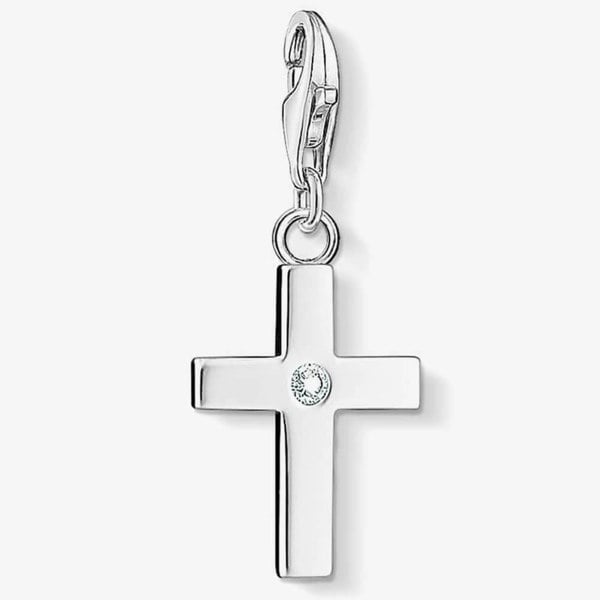 THOMAS SABO Silver Cubic Zirconia Set Cross Charm 0366-051-14