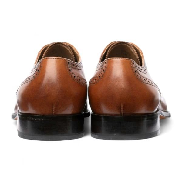 Chapman & Moore Men's Tan Brown Leather Cap-Toe Oxford Shoes