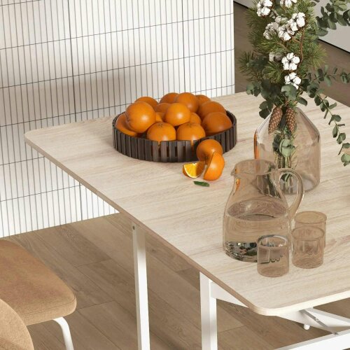 Bobobiy 4-6 Person Drop Leaf Dining Table - Oak