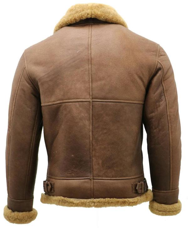 Infinity Leather Mens B3 WW2 Sheepskin Leather Flying Aviator Jacket-Houston