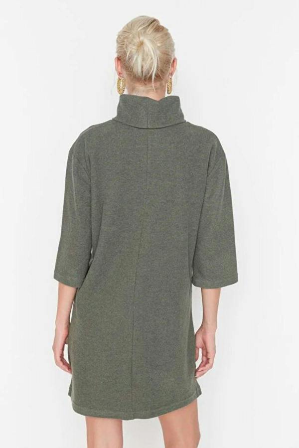 WOVCOR Turtleneck Long Sleeve Knit Mini Dress