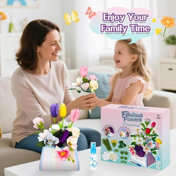 deAO Toys Fabulous Flowers DIY Flower Bouquet Kit for Kids