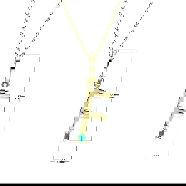 Gemondo Initial Emerald Letter Necklace In 9ct Yellow Gold