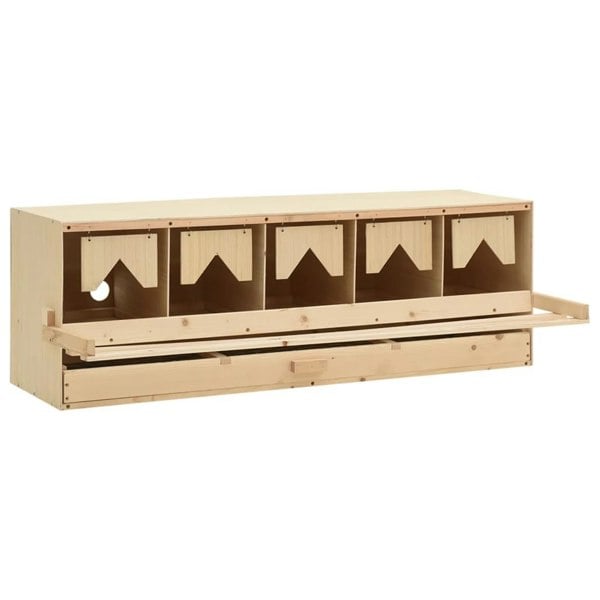 Berkfield Chicken Laying Nest 5 Compartments 117x33x38 cm Solid Pine Wood