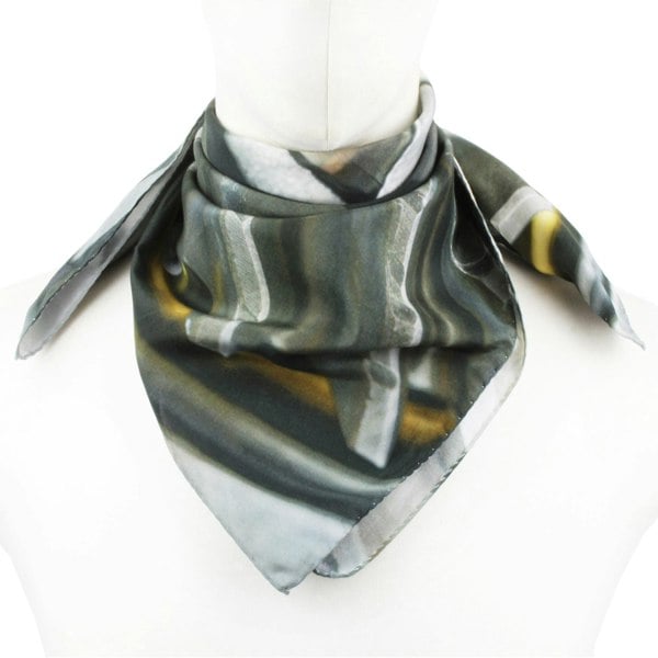 Dunhill square scarf in an abstract transmission gear pattern
