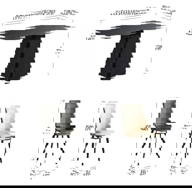 Bontempi Dining Table, Sintered Stone with 8 seater dining table