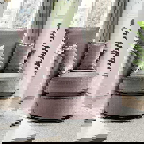 Furnishings For Less Brooklyn Plush Velvet Swivel Chair