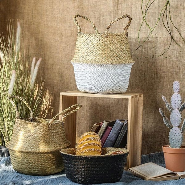 MI44 A Set Of Two Rattan Indoor Plant Stands-Weilai Concept-Weilai Concept