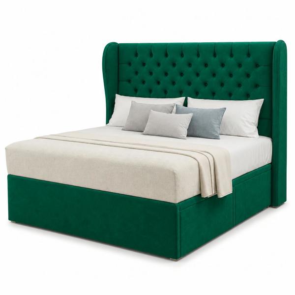 Great British Beds Mulberry Divan Bed - Green Plush