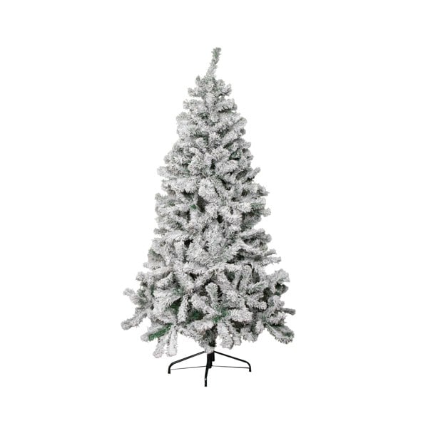Samuel Alexander 7ft (2.1m) Snow Flocked Artificial Christmas Tree with Green Metal Stand and 655 Tips