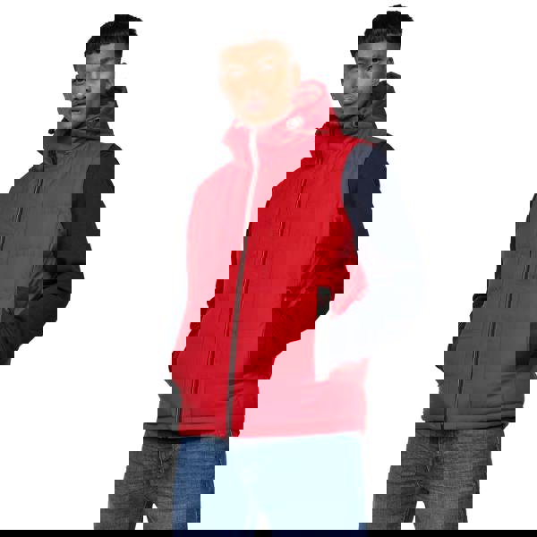 Crosshatch Mens Kampnew Embossed Gilet - Red - 