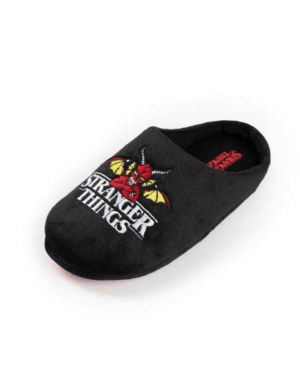 Stranger Things Unisex Kids Black Logo Mule Slippers