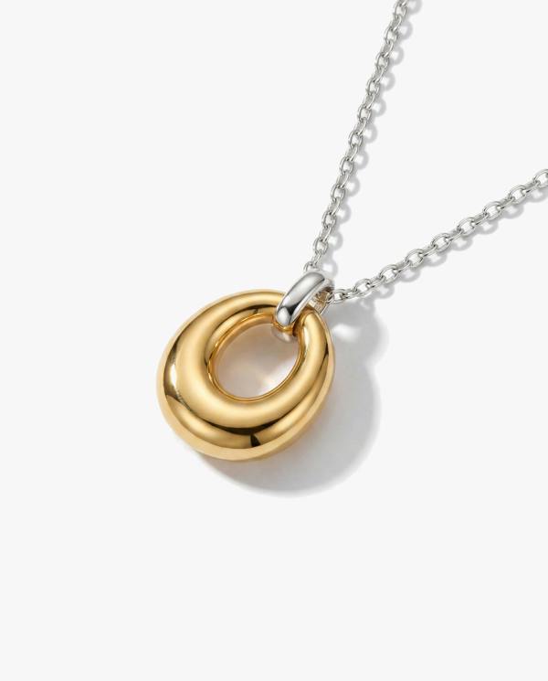 Elk & Bloom Twotone 14K Gold Karma Drop Pendant Necklace