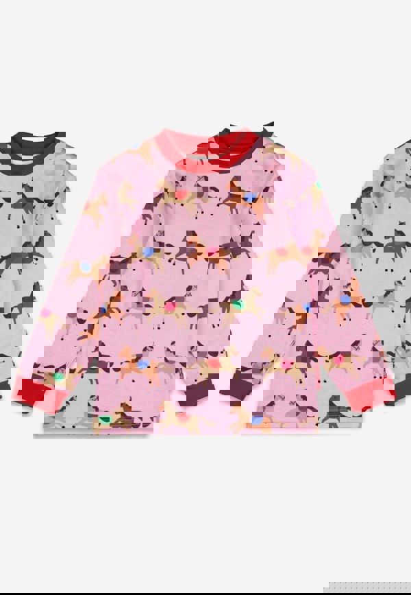 Organic Pink Horse and Pony Print Pyjamas - Toby Tiger