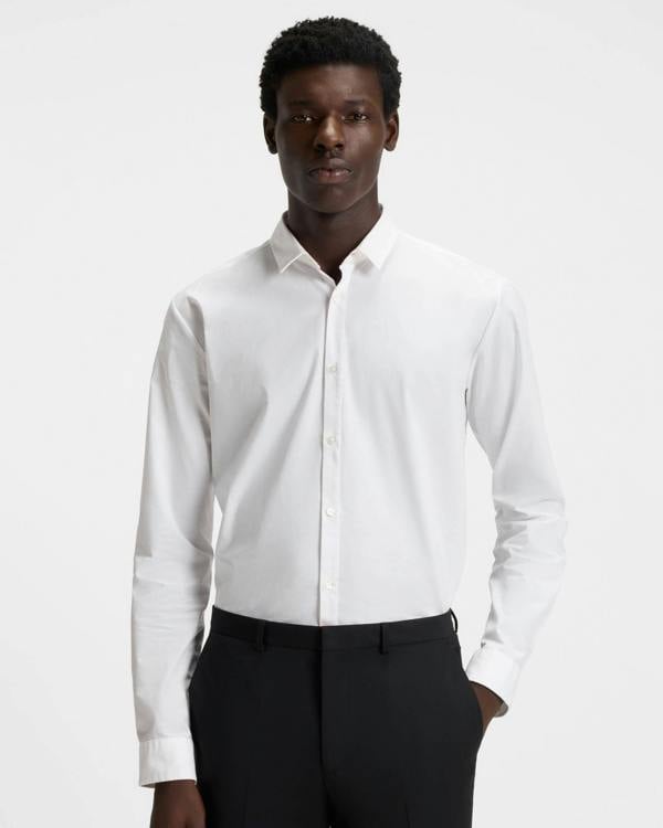 HUGO Ero3 Mens Long Sleeve Shirt - Open White 199 | CHO | Designer Mens Long Sleeve Shirts