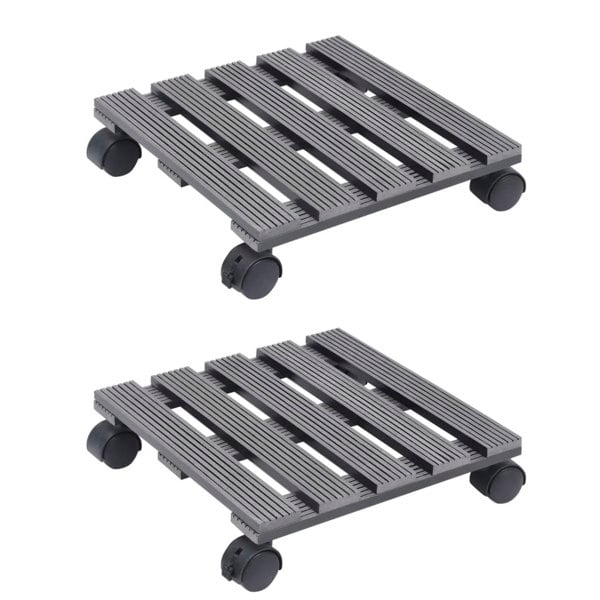Berkfield Plant Trolleys 2 pcs Grey 30x30x7.5 cm WPC