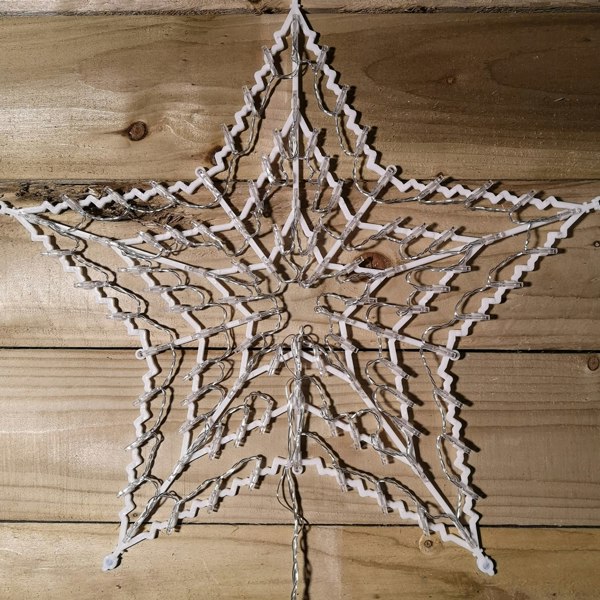 Samuel Alexander 50cm White 100 LED Window Star Light Up Indoor/Outdoor Christmas Decorations