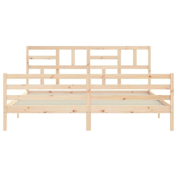 Berkfield Bed Frame with Headboard 200x200 cm Solid Wood