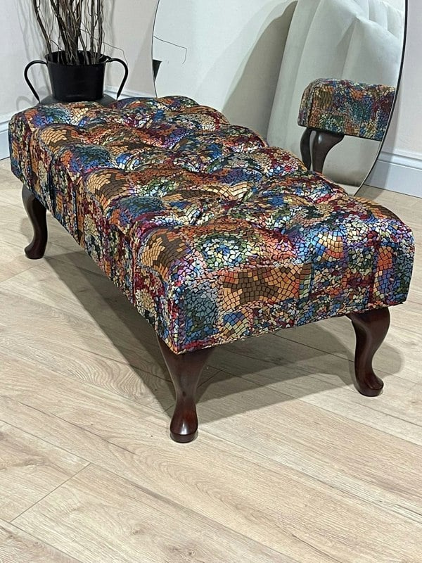 PREMIUM STAINED GLASS FOOTSTOOL | POUFFE FOOTSTOOL TABLE - ISTOOLS