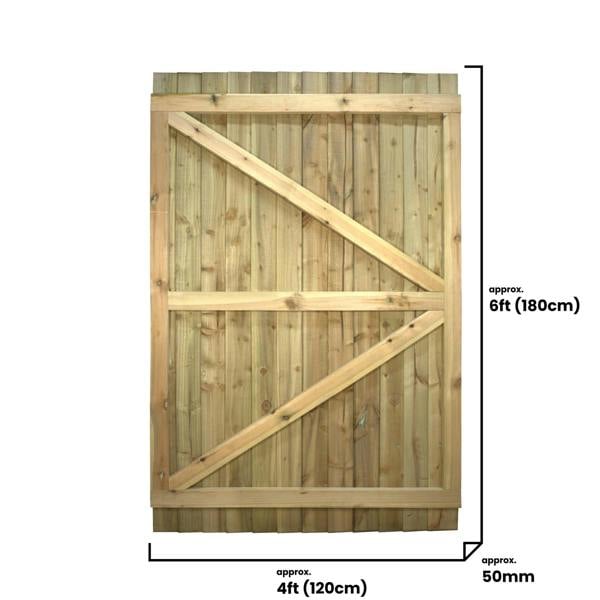 [rackhams variation] gate feather edge fully framed flat top [h.1800 x w.options] 3