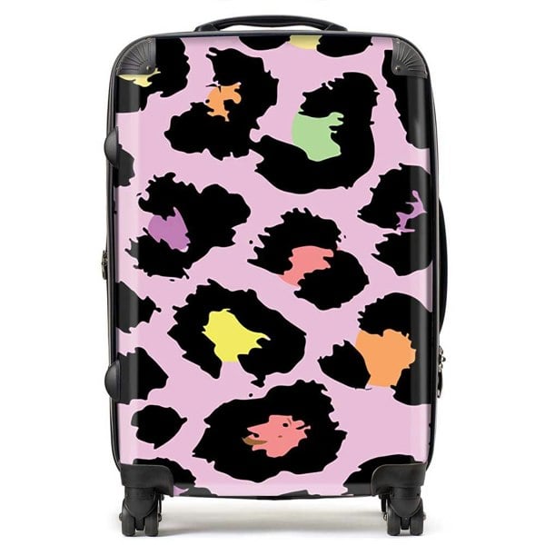 Warren Reed Pink Leopard Print Suitcase