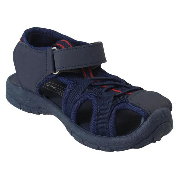 Spot On Boys Spot On Elastic Lace Hook and Loop Strap Casual Sandals N0074