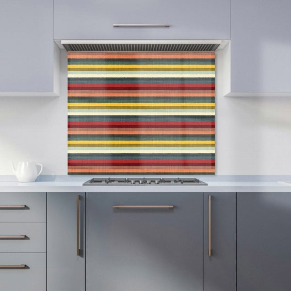 Warren Reed - Designer Multicolour Striped Brish Pattern Kitchen Splashback