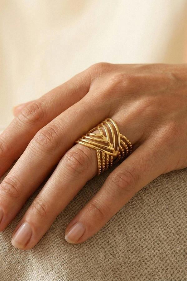ARIIRA Avalon Gold Tone Geometric Multi Layer