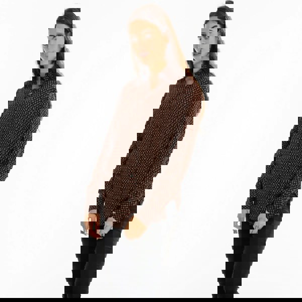 Calvin Klein Print Geometric Relaxed Long Sleeve Womens Shirt