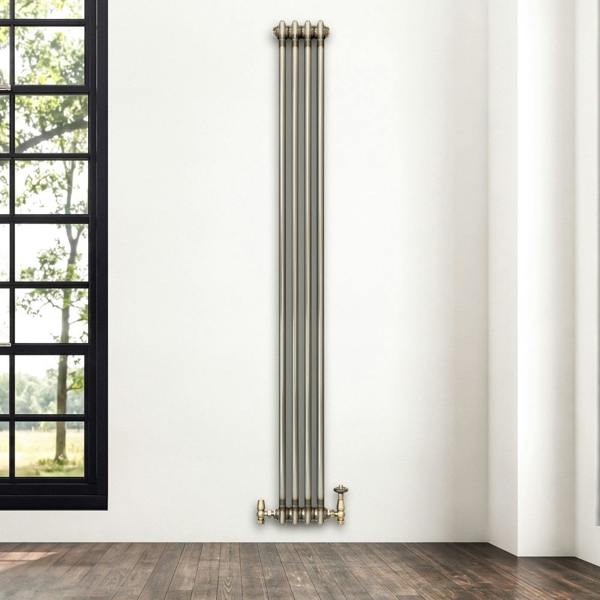Monstershop Traditional 2 Column Radiator - 1800 x 200mm - Raw Metal
