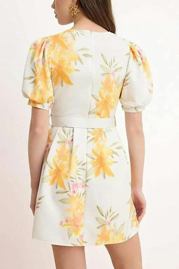 WOVCOR Floral Mini Woven Dress