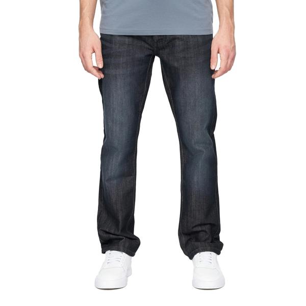 Crosshatch Mens New Techno Denim Embossed Jeans - Dark Wash - 