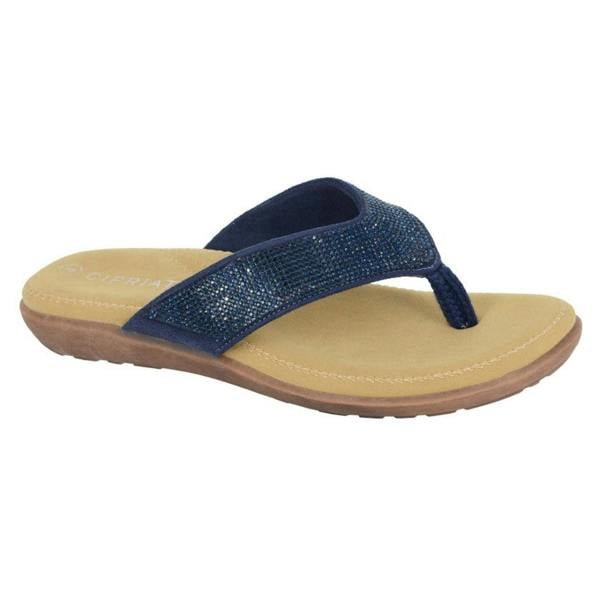 Cipriata Cipriata ALCEE Womens Toe-Post Sandals Navy