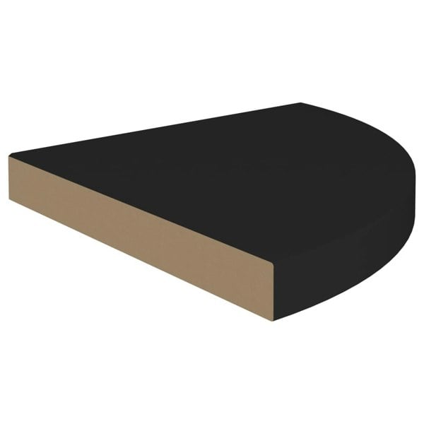 Berkfield Floating Corner Shelf Black 35x35x3.8 cm MDF