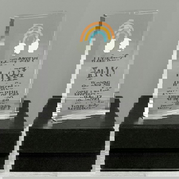 Personalised Memento Company Personalised Rainbow Memorial Crystal Token